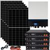 IoRisparmioEnergia Selection Kit fotovoltaico ibrido ad isola 6 kWp inverter 7200W 48V 2xMPPT e 9,6kWh batterie Litio LiFePO4 KIT6KWLIT