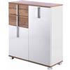 Schildmeyer Credenza Luca 135872, arredamento country bianco lucido/rovere, 80.6/32.0/94.8