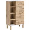 Schildmeyer 147623 Wido - Credenza in legno derivato, finitura effetto rovere rustico e bianco, 114,5 x 67 x 35 cm