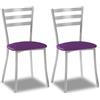 ASTIMESA SCALMBJ - Due sedie da cucina, metallo, melanzana, altezza della seduta 45 cm