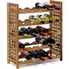 Relaxdays - Cantinetta per Vino in Legno di Noce Oliato 5 Scaffali, Spazio per 25 Bottiglie, 73 X 63 X 25 cm, marrone