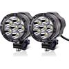 YnGia Faretti per motocicletta 12 V 24 V Luci fendinebbia a LED, 2 pezzi fari per moto DRL luci di guida a LED ausiliarie per motociclette ATV SUV camion auto barca
