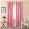 GIRASOLE HOME® Coppia Tende Oscuranti Morbide Fantasia Stelle Argentate Tenda Morbida per Interni con Tasca e Passanti Nascosti 2 Pannelli (Rosa, 70x235cm)