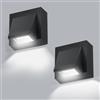 Comely 2 Pezzi Applique da Parete Esterno LED, Nero Lampada da Parete LED Interno Moderno, 5W COB Lampade da Esterno Quadrata in Alluminio IP65 Impermeabile per Giardino, Patio, Garage