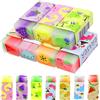 TOPBELIEF Gomme da Cancellare Per Bambini - 7 Pcs Divertenti e Profumate Frutta Dinosauro Con Scatola di Immagazzinaggio Per Artisti, Premi Scolastici e Ufficio