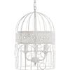 Grafelstein - Lampadario Birdcage, bianco, elegante, a forma di gabbia per uccelli, lampada da soffitto