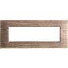 ETTROIT Placca compatibile Bticino Livinglight 7 moduli plastica quadrata colore legno scuro