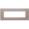 ETTROIT Placca compatibile Bticino Livinglight 7 moduli plastica quadrata colore sabbia