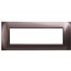 ETTROIT Placca compatibile Bticino Livinglight 7 moduli plastica quadrata colore acciaio bronzo