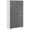 Schildmeyer 135345 Lumo - Credenza in legno derivato, bianco/grigio basalto, 116,9 x 59,8 x 32,6 cm
