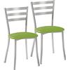 ASTIMESA SCRRVE 2 sedie da cucina, in metallo, verde, altezza della seduta: 45 cm
