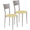 ASTIMESA SCPRBE Due sedie da Cucina, Metallo, Beige, Altura de asiento 45 CMS