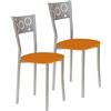 ASTIMESA SCPRNA Due sedie da cucina, metallo, arancione, altezza seduta 45 cm