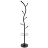 VERSA Derby Appendiabiti da Terra in Stile Minimalista, Attaccapanni da Terra per Ingresso, con 6 Ganci o Appendiabiti, Misure (A x L x l) 185 x 30 x 30 cm, Metallo, Colore Nero
