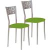 ASTIMESA SCPRVE Due sedie da Cucina, Metallo, Verde, Altura de asiento 45 CMS