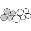 DRW Specchio da parete con cerchi in metallo nero 47 x 4 x 91 cm