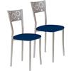 ASTIMESA SCPRAZ Due sedie da cucina, metallo, blu, altezza della seduta 45 cm