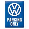 Nostalgic-Art Targa Vintage Volkswagen - VW Parking Only - Idea Regalo per Amanti di Accessori per Auto, in Metallo, Design Retro, 15 x 20 cm