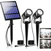 T-SUNUS Faretti Solari da Giardino, Luci Solari Esterno Giardino, IP65 impermeabili, 2 Livelli di Luminosità, ON/OFF Automatici per Cortile Vialetto Alberi Bianco Freddo