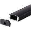 V-TAC PROFILO ALLUMINIO NERO LINEARE PER STRISCE LED DA 2MT OPACO CON DIFFUSORE VT-8113-LED2873