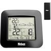 MEBUS Funk-Wetterstation mit Außensensor Thermometer Hygrometer Wettervorhersage Mondphasen Wettertrend, Alarm mit Weckwiederholung, Kalender/Material: Kunststoff/Farbe: Schwarz/Modell: 40715
