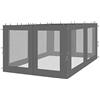 QUICK STAR Quick-Star 4 pareti Laterali con zanzariera per Gazebo Rank 3 x 4 m Parete Laterale Antracite.