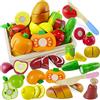 Beberolen Frutta Verdura Tagliare Giocattolo, Accessori Cucina Giocattolo Legno Bambini Bambina, Set Cibo Finto Giocattolo Cucina Bambini, Regalo Bambino Compleanno Pasqua Halloween Natale 3 4 5+ Anni