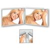 ZEP S.r.l DH15R - Cornice Doppia per Foto in Metallo, Orizzontale, placcata in Argento, 13 x 18 cm