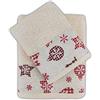 Cieffepi Home Collections GRESSONEY - Set Spugna Natalizio 2 Asciugamani (Viso + Ospite) (Panna)
