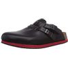 BIRKENSTOCK Kay Leder Softfootbed, Sabot Unisex-Adulto, Nero, 40 EU