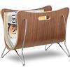 Relaxdays Portariviste da Terra in Legno Curvato, Organizer Porta Giornali Design Moderno, HLP 30 x 37 x 25 cm, Naturale