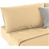 SalGiu Completo Set Lenzuola 100% Cotone Tinta Unita (1 Piazza e Mezza, Beige)