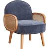 Brigros WeHome - Poltroncina Salotto In Tessuto Doris Con Braccioli E Gambe In Legno di faggio, Poltrona Relax Per Camera Da Letto E Soggiorno, Poltrona Per Ingresso, Salotto E Ufficio (Blue)