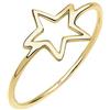 Elli Premium Anello con Stella da Donna in Oro Giallo 375, Misura 58 (18.5)