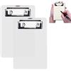 AZWOOD Mini portablocco in plastica, 10 x 15 cm, piccolo portablocco con portapenne per blocco note, ricevute, elenchi tascabili (bianco, 2 pezzi)