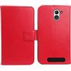 Dingshengk Rosso Custodia in Pelle Flip Case Protettiva Cover Skin Wallet per BRONDI Amico Smartphone XS 5