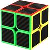 JOPHEK Speed Cube, Cubo Magico Durevole & Tornitura Regolare - Magic Cube - Adesivi in Fibra di Carbonio (2x2)