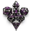 HNCCESG Dadi D&D HNCCESG - Set Metallo Cthulhu Con Scatola, Poliedrici Vuoti Polpo 3D per Dungeons and Dragons - D4/D6/D8/D10(0-9 e 00-90)/D12/D20 Facce (Viola Numero)