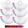 HAOTIAN-X 300Pcs Clear Nail Swatch Pop Sticks, Suggerimenti Artistici per Display a Colori per Unghie a Forma di Ventaglio con 6 Anelli di Metallo, Falso Pratica Nail Board per Nail Salon e Principianti Nail