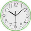 Topkey 9" Silent Round Wall Clock Arabic Numerals Easy Read Clock for Living Room, Bedroom,school and nursery Battery Not Included - Green