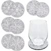 Papierdrachen Sottobicchieri decorativi in feltro - motivo cristallo di ghiaccio rotondo - in colore grigio con stampa di alta qualità - decorazione da tavolo festiva - Set 1
