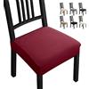 BalladHome Coprisedie 4 Pezzi Moderno Elastico Coprisedia Seduta Antimacchia Fodera per Sedia Molto Facile da Pulire e di Lunga Durata per la Sala da Hotel, Ristorante Decor (Bordeaux) B