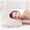 Fityou Cuscino Cervicale Memory, Cuscino a Doppia Onda Antipolvere, Memory Foam, Rimovibile/Lavabile, 70 * 40 * 13cm