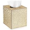 BTSKY Cubo porta carta velina in pelle PU per uso domestico e ufficio (oro)