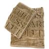Trussardi Home Linen Coppia di Asciugamani Art Overlogo in Spugna cimata e idrofila all'Interno (1+1 Viso + ospite) (Sand 002)