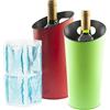 Koala Spain (2 pezzi) Refrigeratori Bottiglia di Vino o Cava, Metallico con Manico, Colori Rosso e Verde, Gel Cooler Made in Spagna