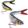 TUXIBIN Esche da pesca del luccio esche da pesca in mare multi snodate Swimbait artificiali esche da nuoto bionic che affondano lento esche da pesca per acqua dolce salata persico 27g/5.4 pollici 2-1