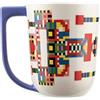 Alessi Holyhedrics ESA09 2 Mug di Design dalle Dimensioni Bilanciate, in Porcellana Decorata con Decalcomania Applicata a Mano e Manico Disegnato, capacità 40cl
