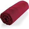 douceur d'intérieur, Lenzuolo con angoli elasticizzati (90 x 190 cm) Biolina Bordeaux, 100% cotone biologico