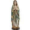 DRW Statuina Vergine di Lourdes Stile Legno Vecchio Resina Dipinta a Mano 13 cm